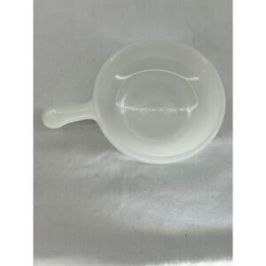 Vintage Glasbake Milk Glass Soup Bowl with Handle 11oz Mid-Century Modern White